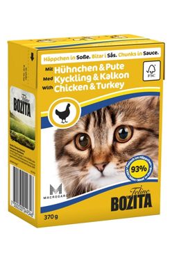 Bozita Cat kousky v omáčce kuře a krůta TP 16x370g Bozita Cat kousky v omáčce kuře a krůta TP 16x370g