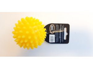 Míček s bodlinami pískací - žlutý VINYL 6.5cm (100/1)